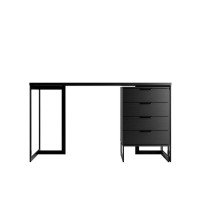 Manhattan Comfort 2-72752 2-Piece Lexington Desk with Drawers in Black